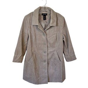 Vintage Tan Brown Corduroy Womens Jacket Size Large Y2K Darling Horse Collective